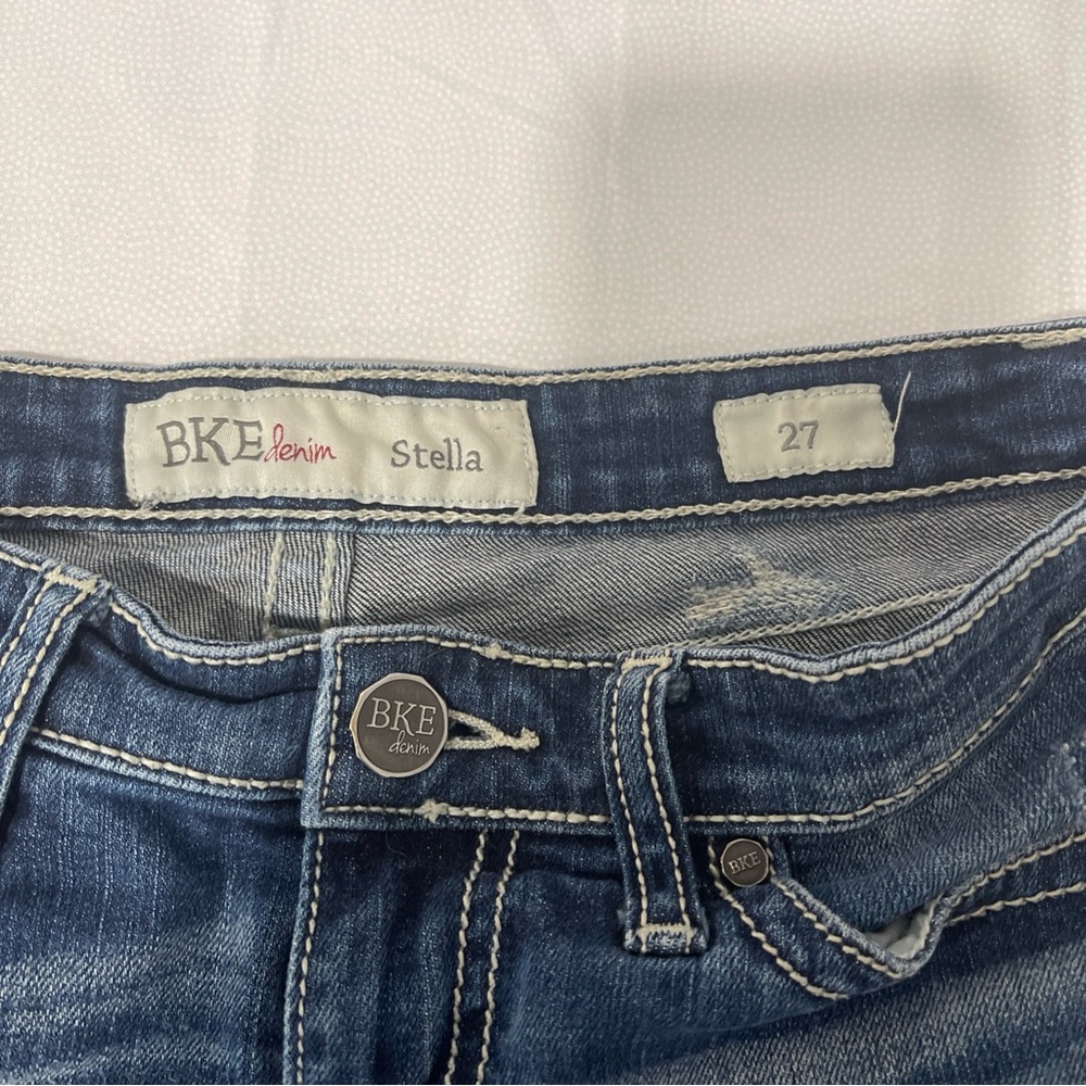 BKE Women's Size 27 Stella  Distressed Denim Jean Shorts Frayed, Grunge - Picture 6 of 8
